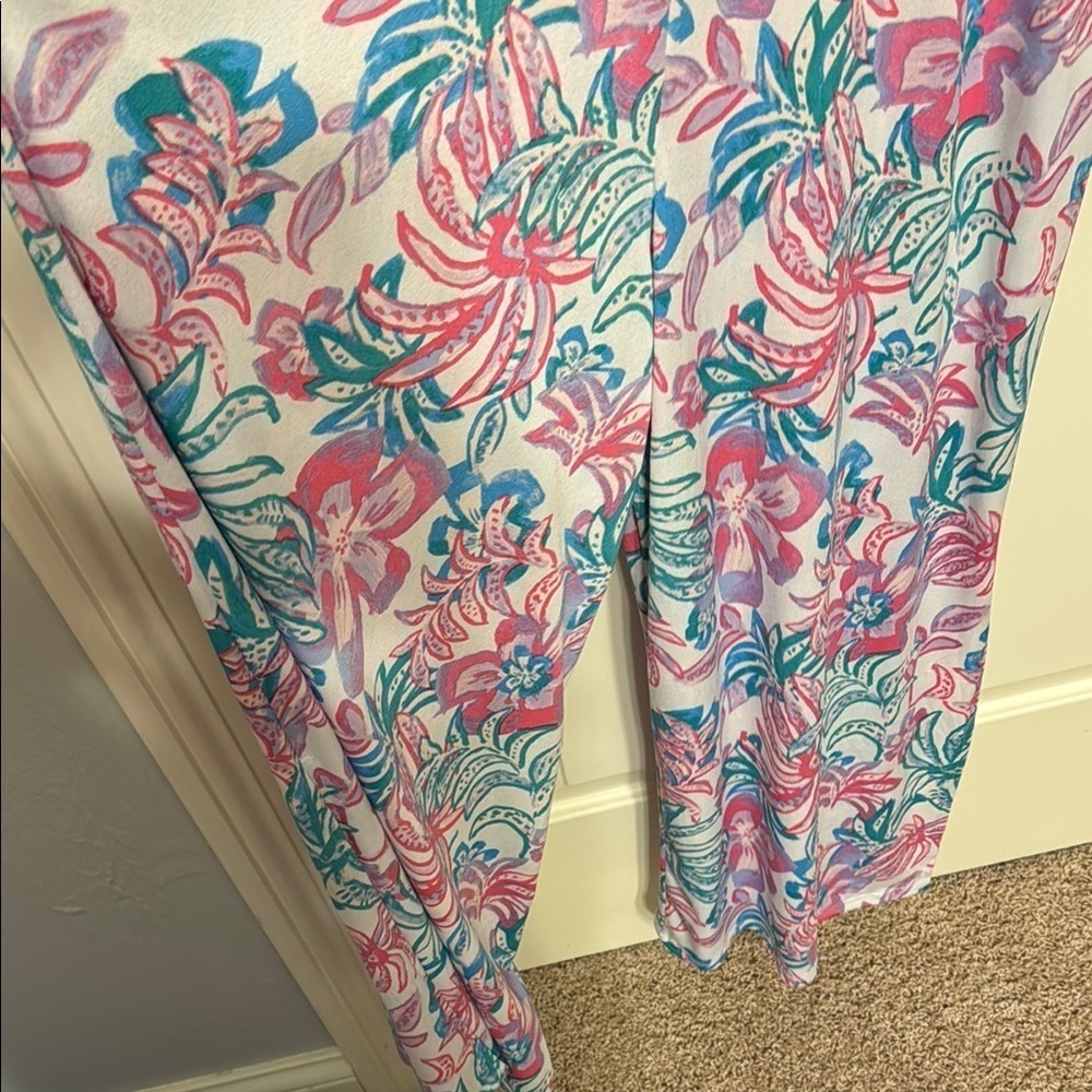 Floral Jumpsuit in Pink and Green Stella Parker Collection Sz Large - Picture 7 of 8
